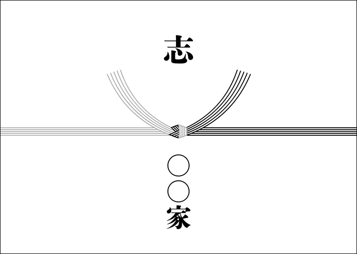 「志」「○○家」と書かれた掛け紙