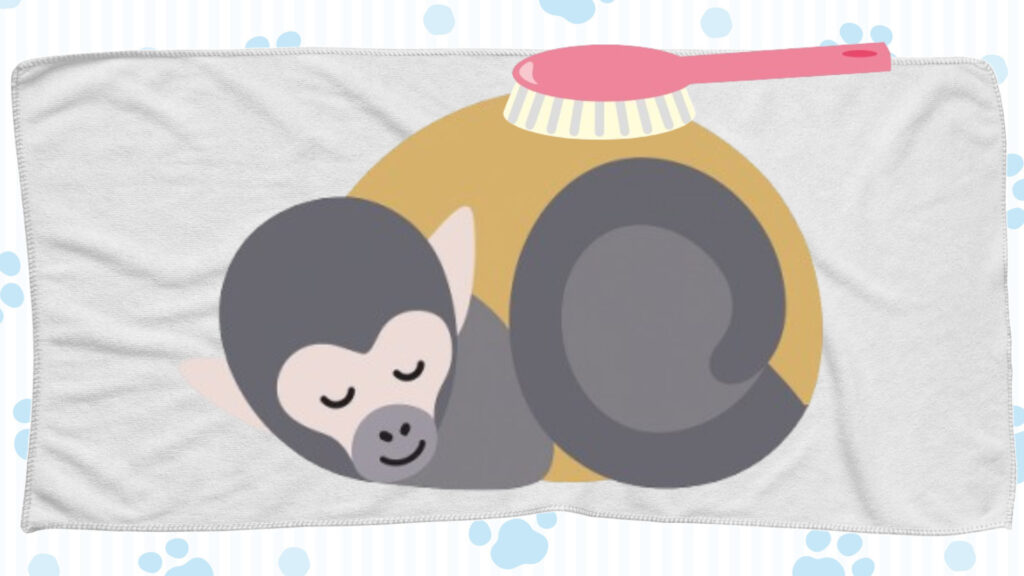 サルちゃんの毛並を整える